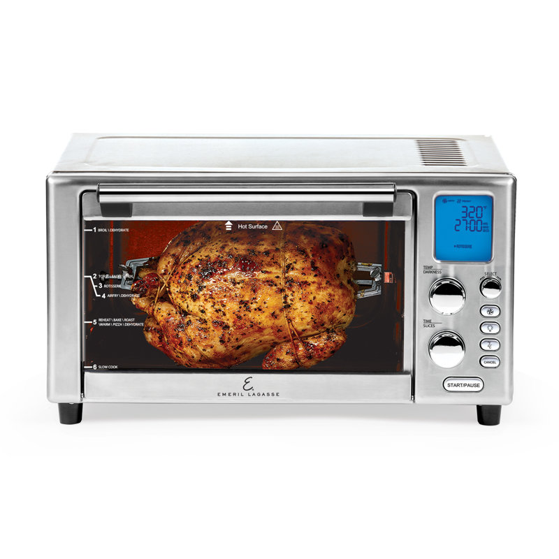 Emeril Lagasse Everyday 360 Stainless Steel Air Fryer 360 Quick Cook Technology XL capacity 9 in 1 12 Pre Set Cooking Functions including Bake